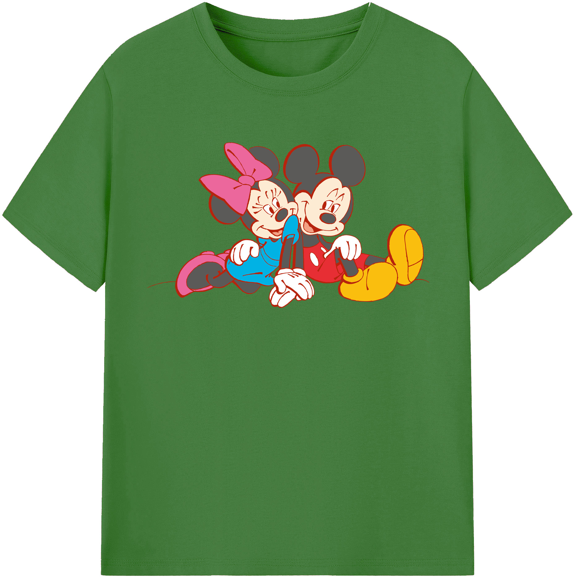 （画像用） ミッキーマウス Mickey Mouse レディースカジュアルプリントTシャツ（綿100％）
